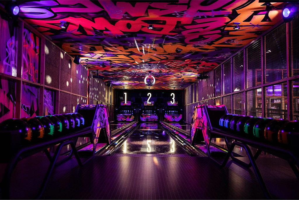 Bowling lanes at Lane7 in Altrincham.